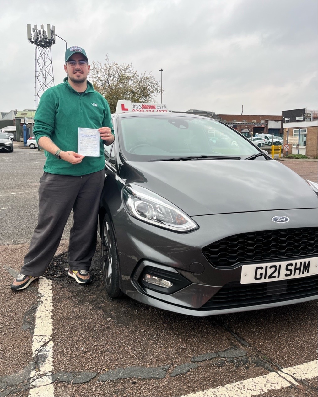 driving test pass photo of Kieran Townsley