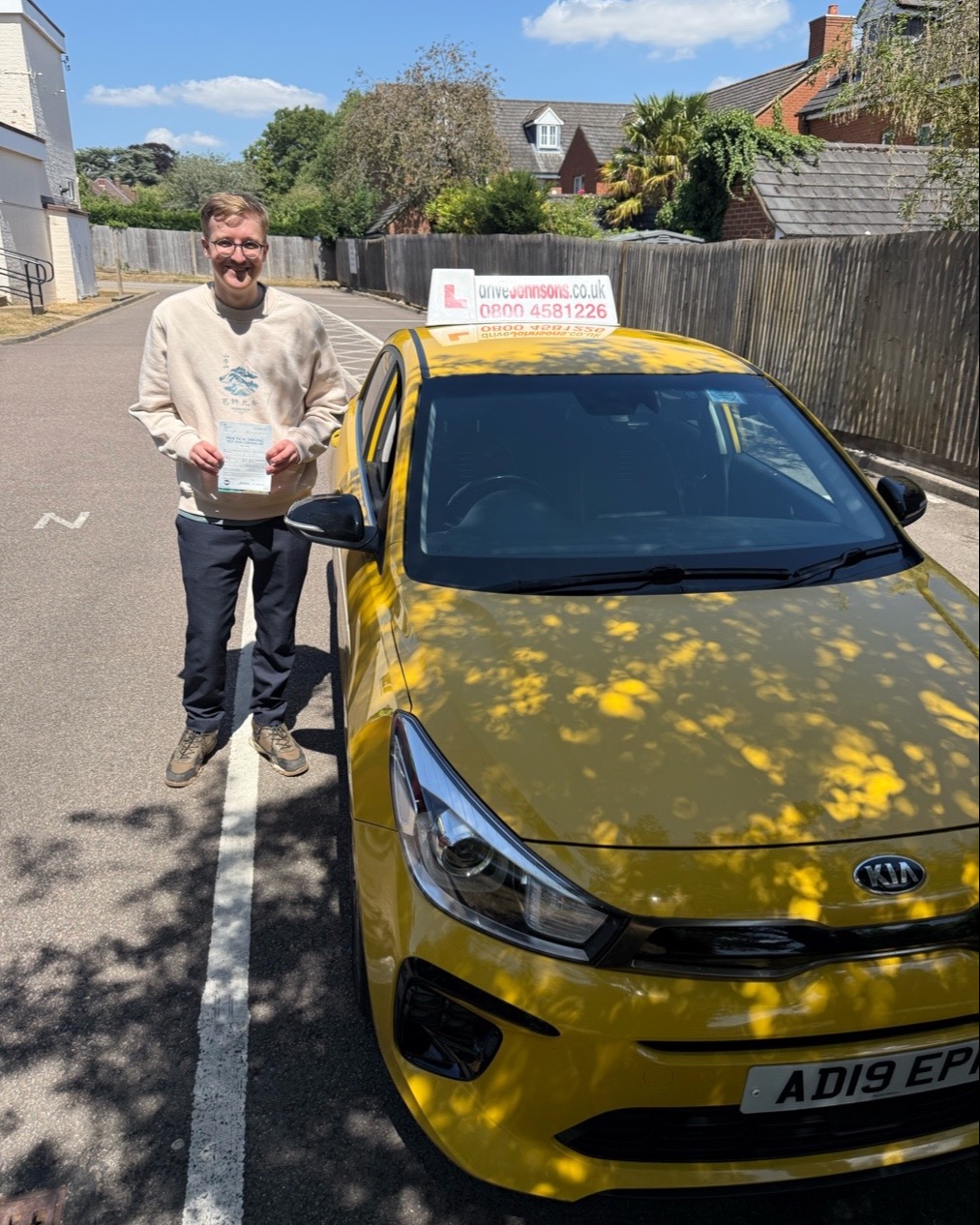 Harry Brocklehurst driving test pass photo of Harry Brocklehurst