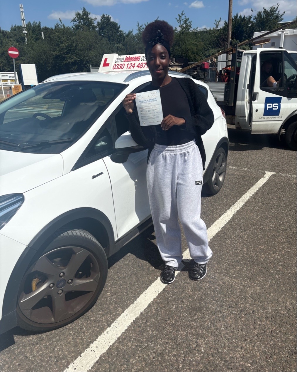 Andreina Evans driving test pass photo of Andreina Evans