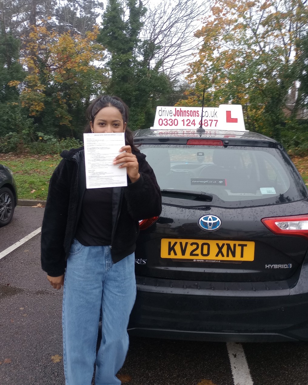 driving test pass photo of Thamana begam