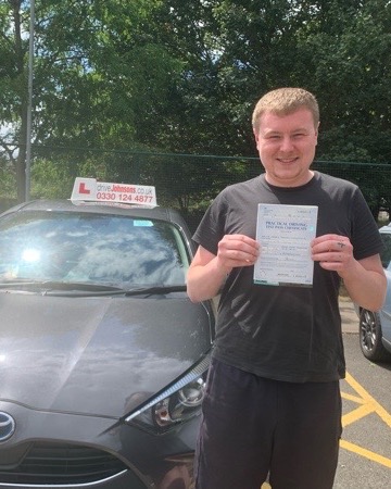 driving test pass photo of Harry Englefield
