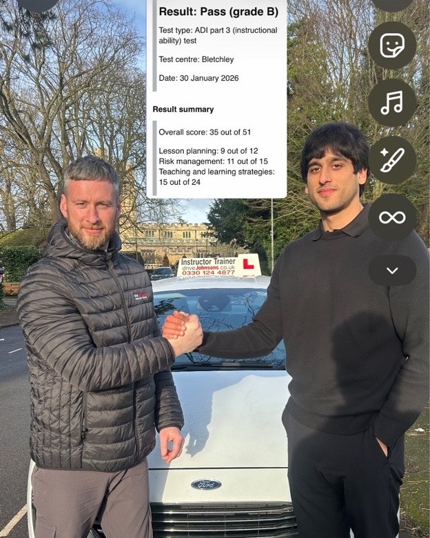 driving test pass photo of Hamza Zafar