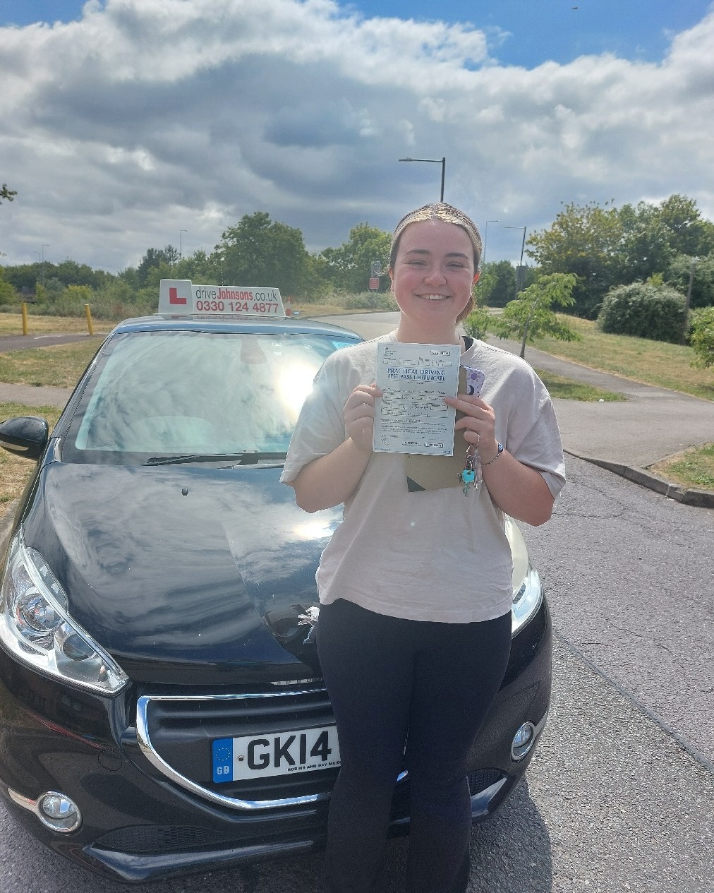 driving test pass photo of Sacha Crawford