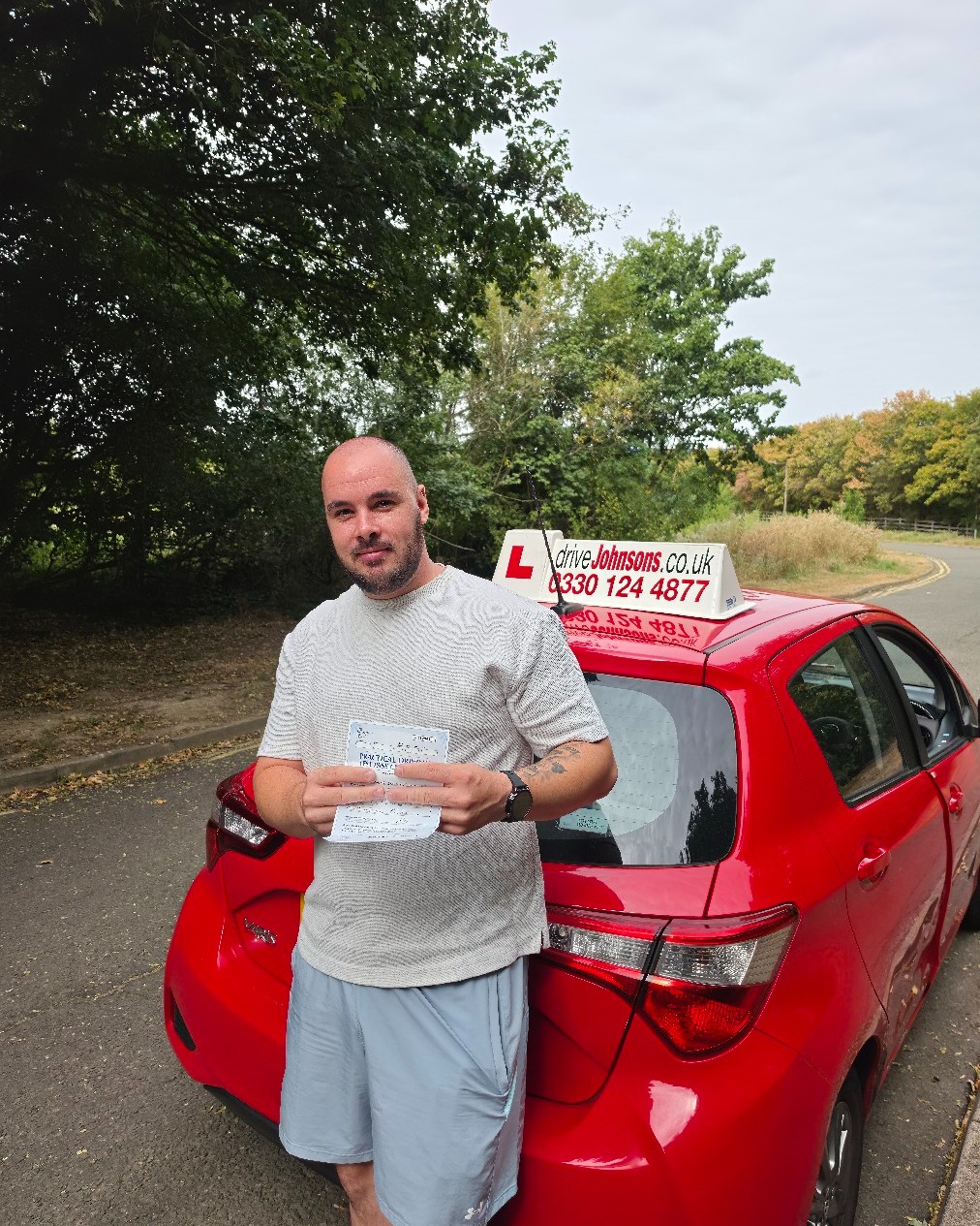driving test pass photo of Tom Adams