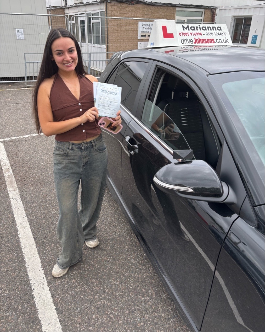 Paula Vivas driving test pass photo of Paula Vivas