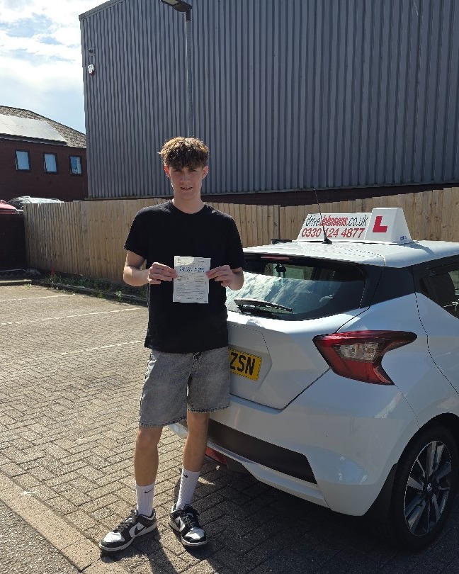 Taylan Robinson driving test pass photo of Taylan Robinson