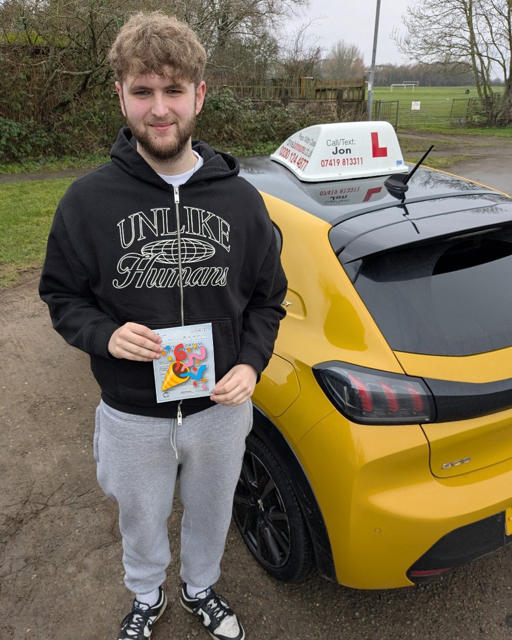 driving test pass photo of Ethan