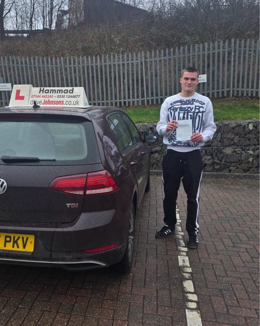 driving test pass photo of Jamie Morrison