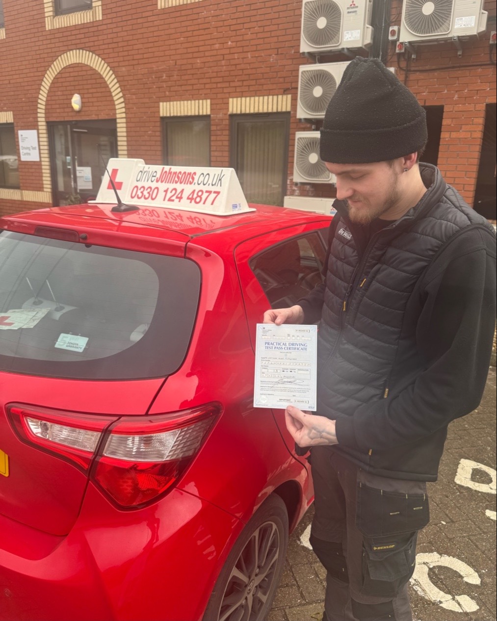 driving test pass photo of Nathan ..