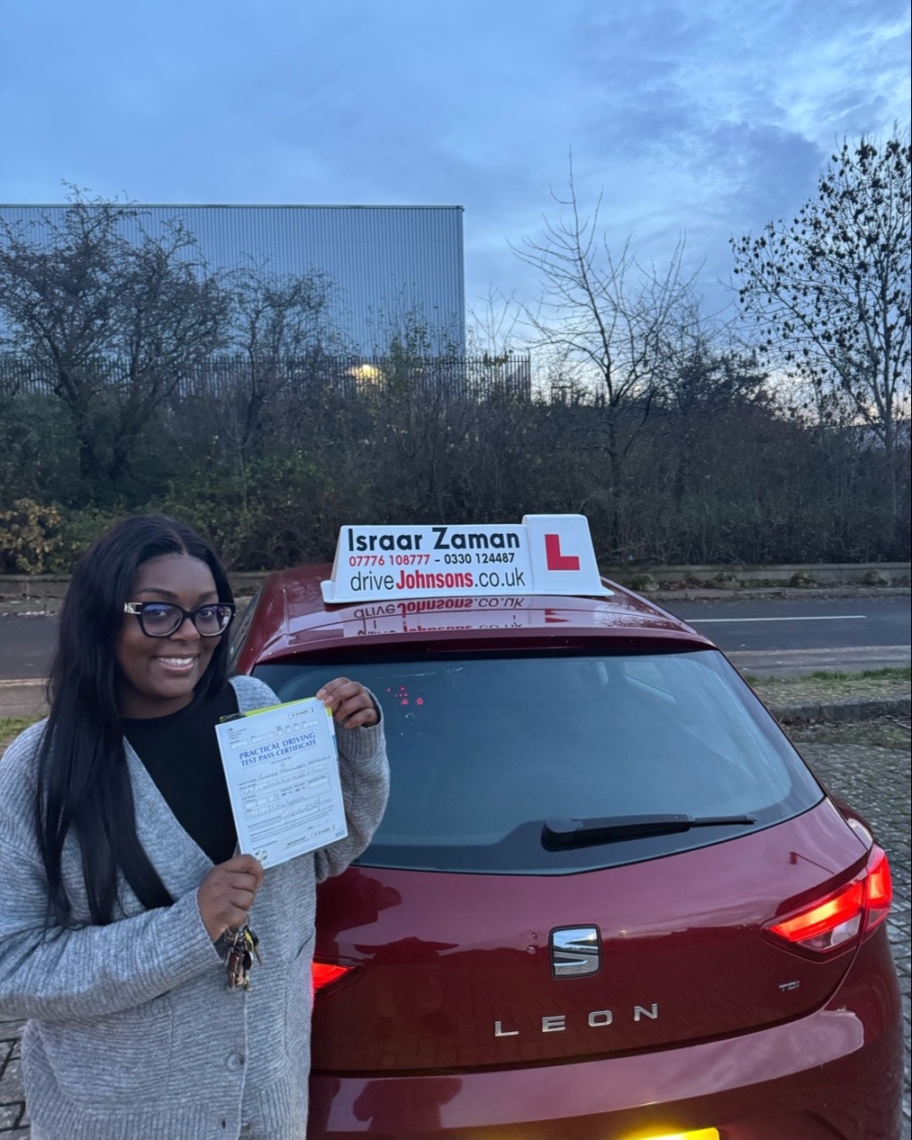 driving test pass photo of Rosaria Kapingala