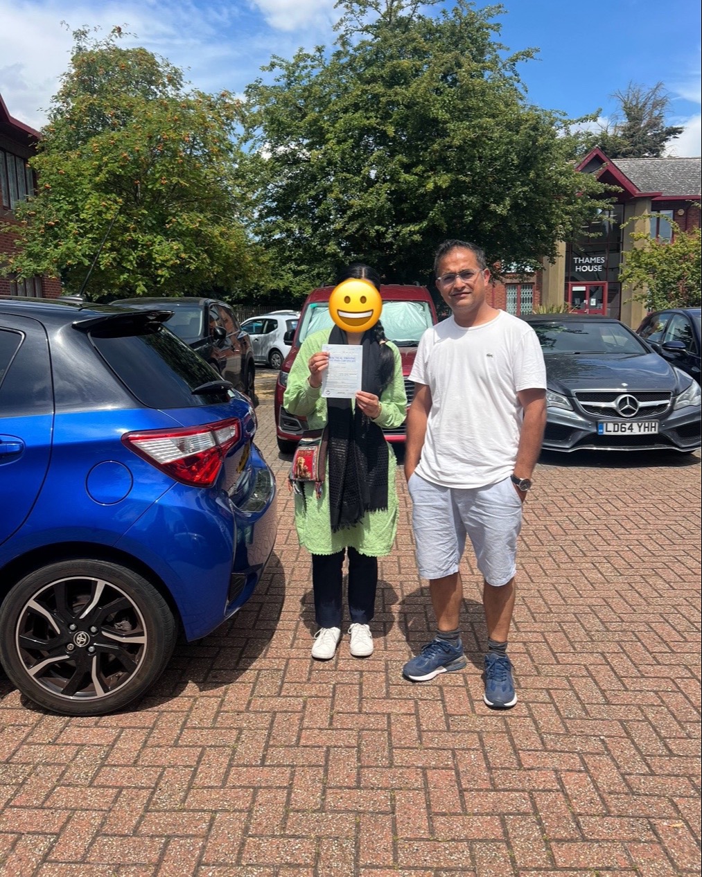 Seerat Iqbal driving test pass photo of Seerat Iqbal
