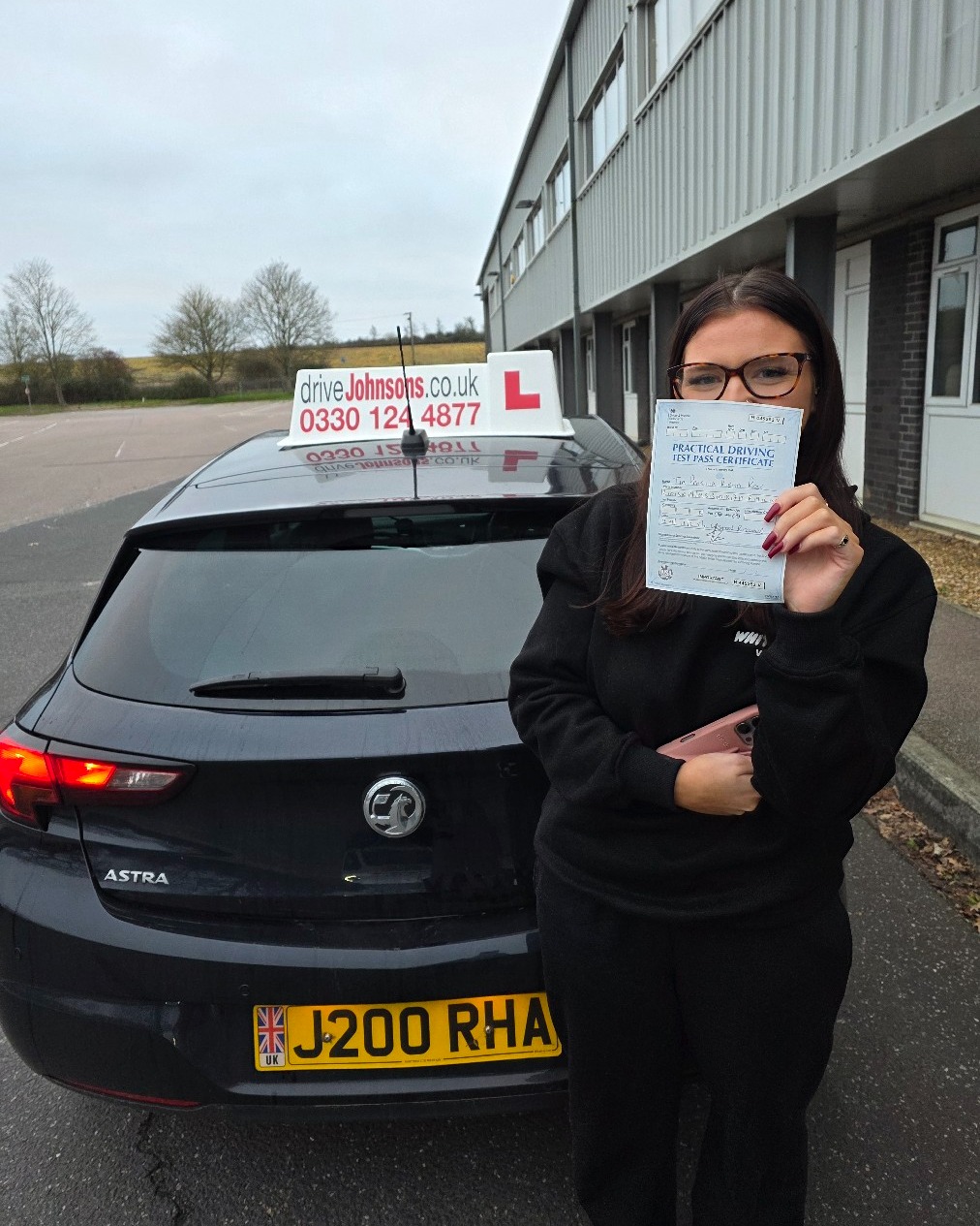 driving test pass photo of Tia Taylor