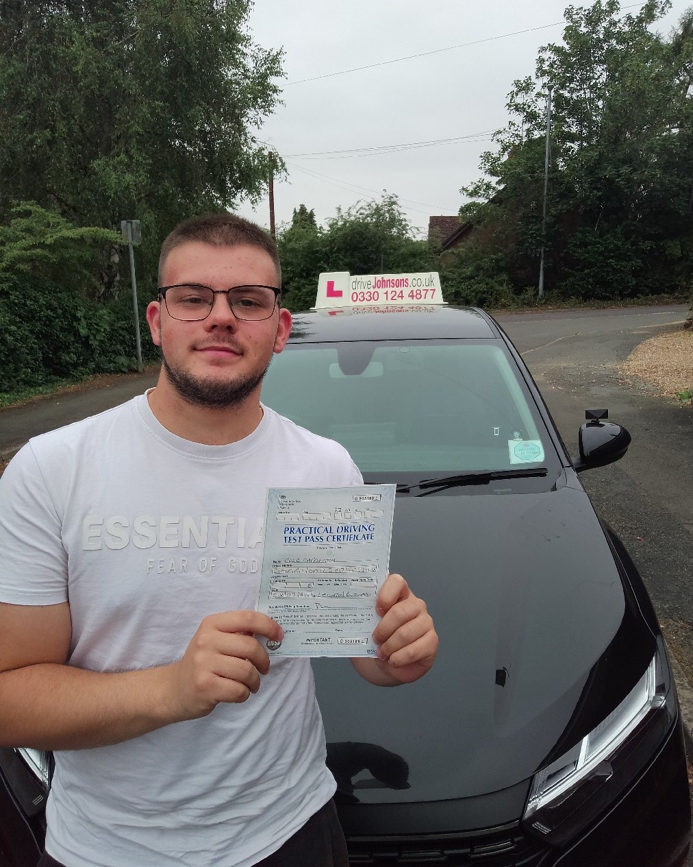 Cole Hall driving test pass photo of Cole Hall