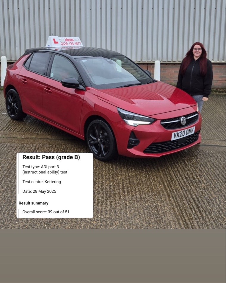 Megan Beck driving test pass photo of Megan Beck
