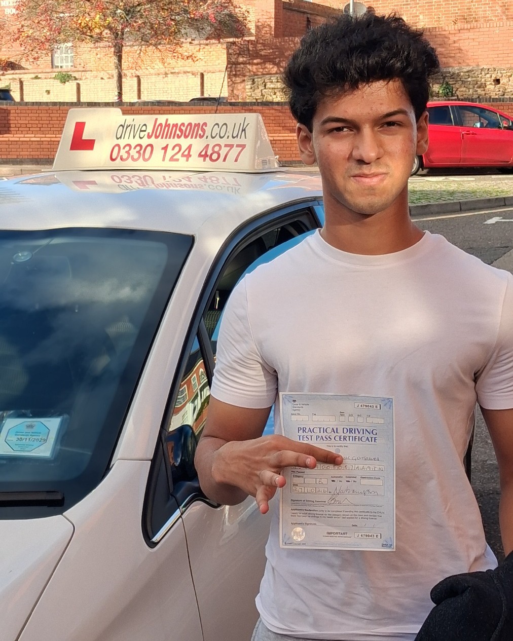 driving test pass photo of Amos Gonsalves