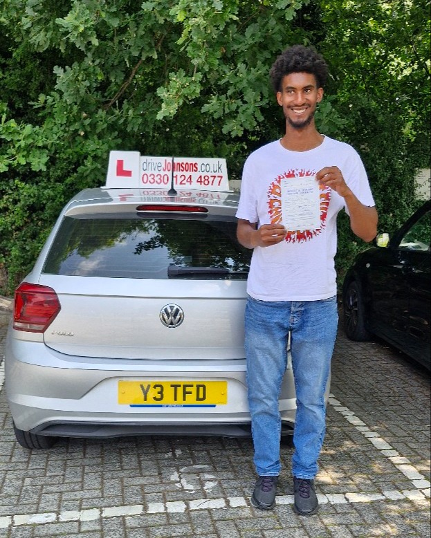 Samuel St Cyr driving test pass photo of Samuel St Cyr