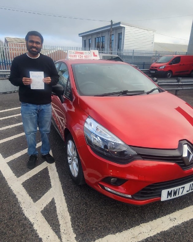 driving test pass photo of Vinoth