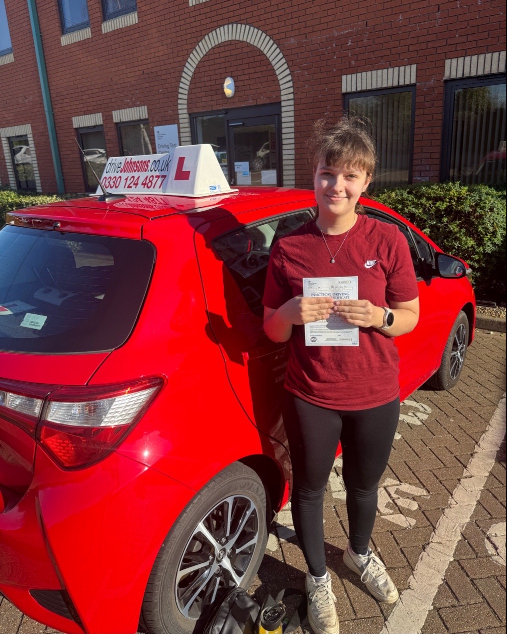 driving test pass photo of Amy .