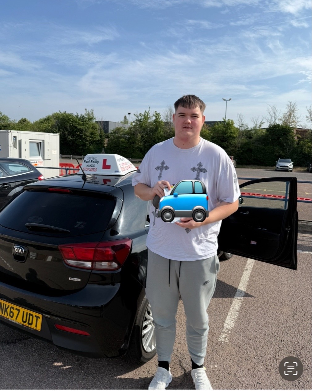 Max Woods driving test pass photo of Max Woods