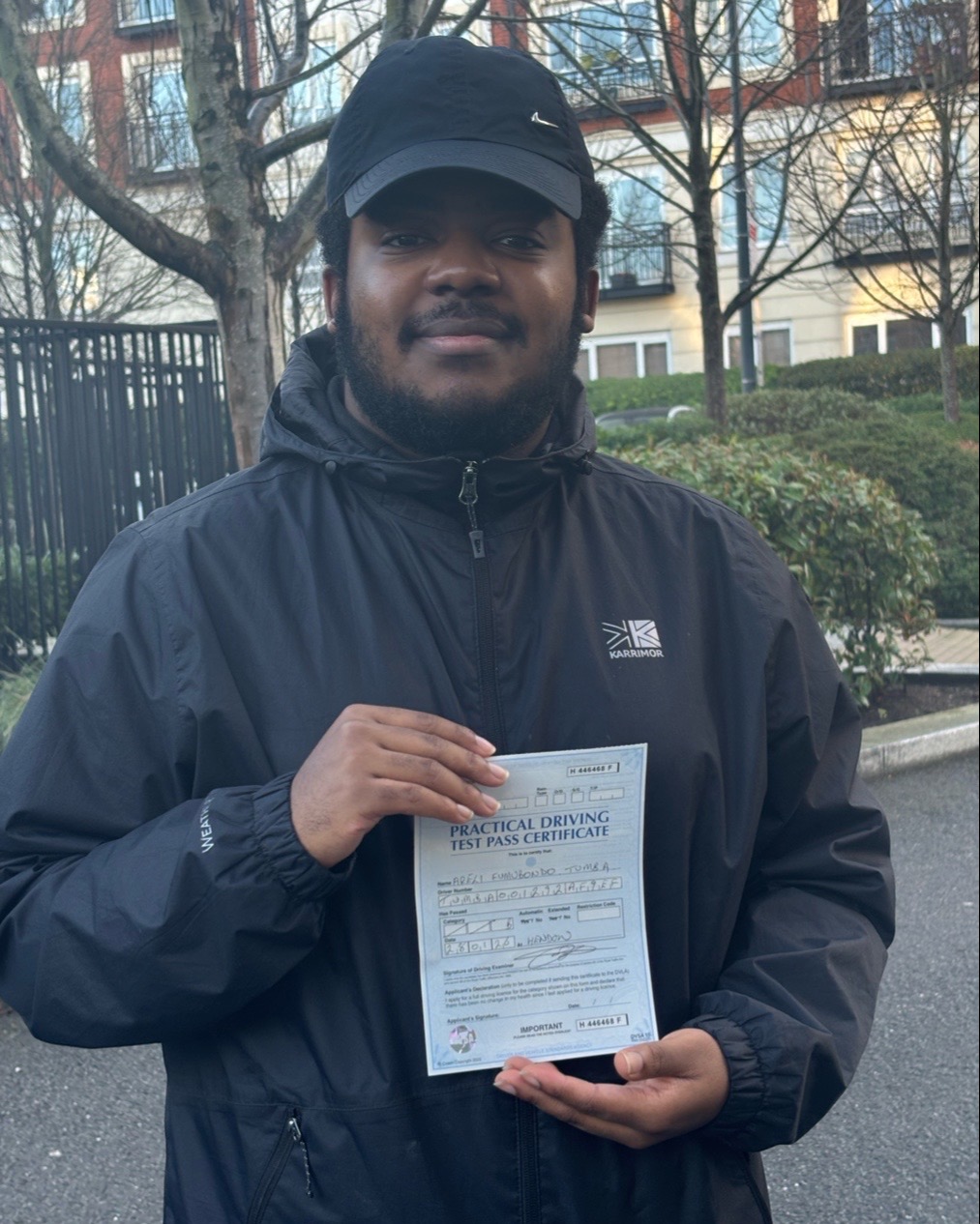 driving test pass photo of Areli Tumba