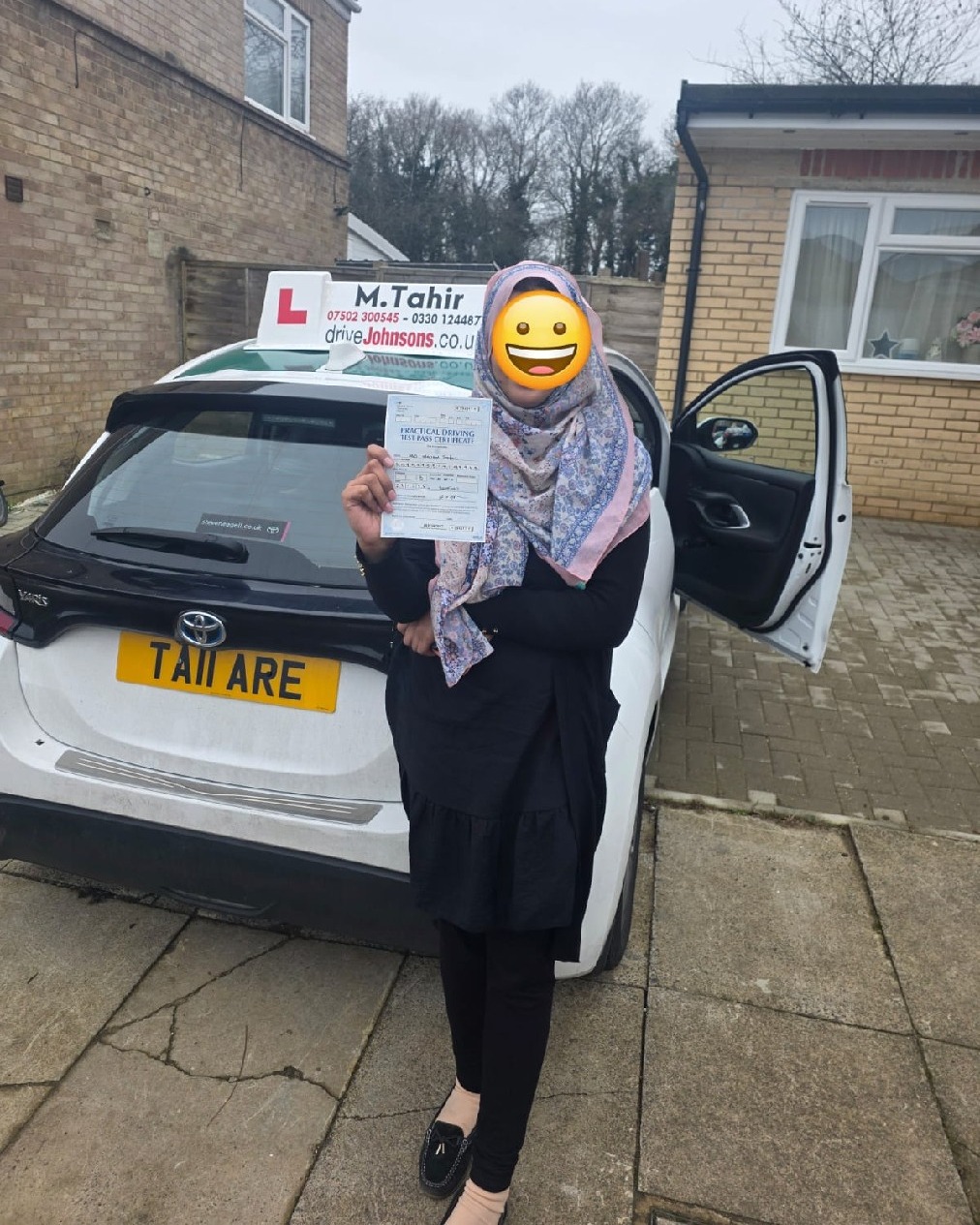 driving test pass photo of Marium Sohail