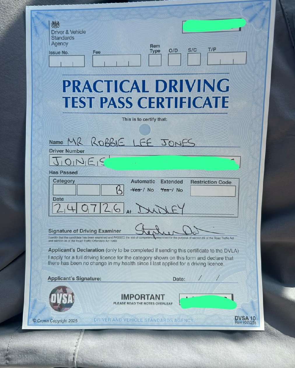 Robbie Jones Pass Photo
