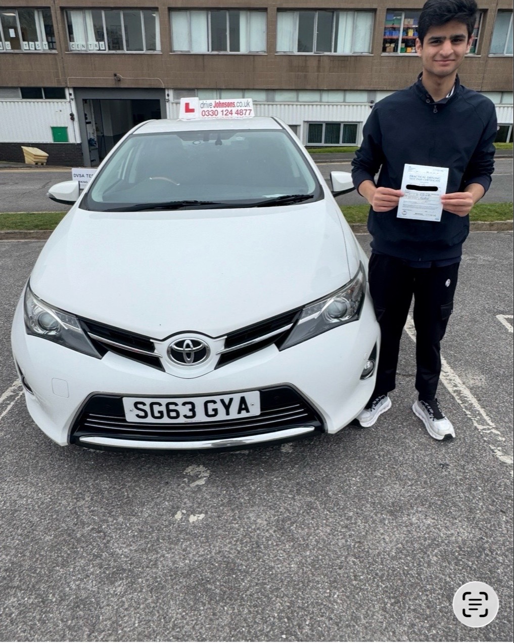 driving test pass photo of M Danyal Azeem