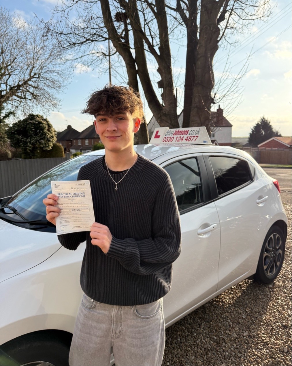 driving test pass photo of Charlie Burdett