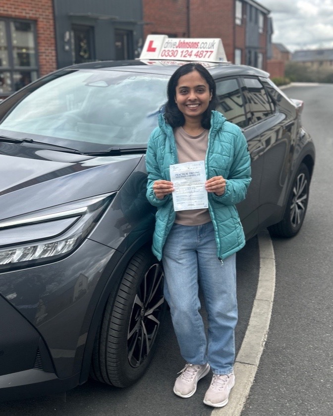 driving test pass photo of Sreenisha M
