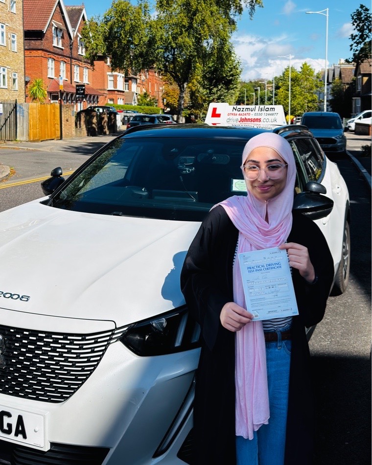 Laaiba Dar driving test pass photo of Laaiba Dar