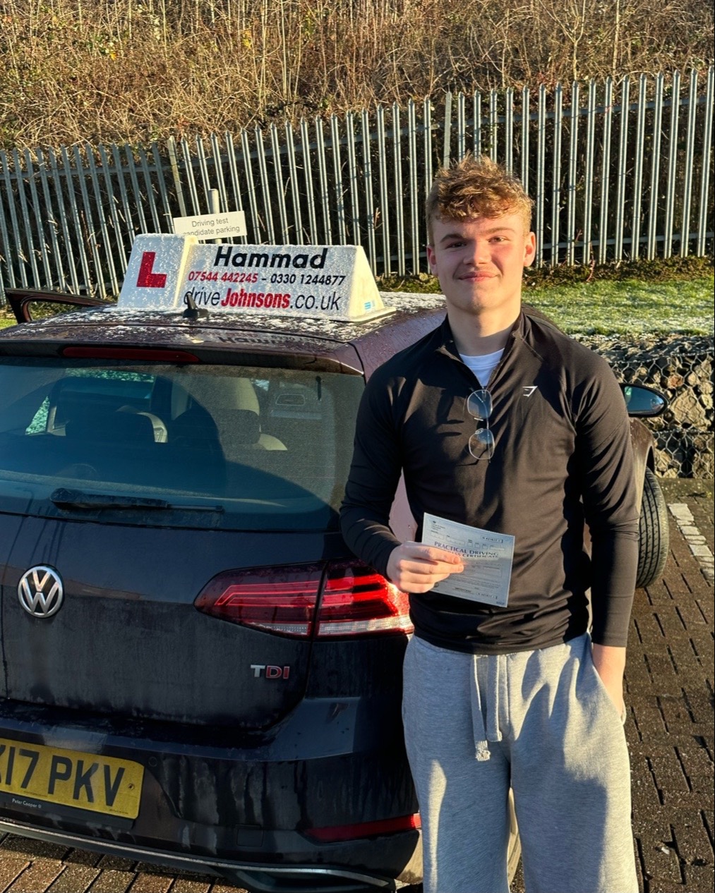 driving test pass photo of Tom Stokes