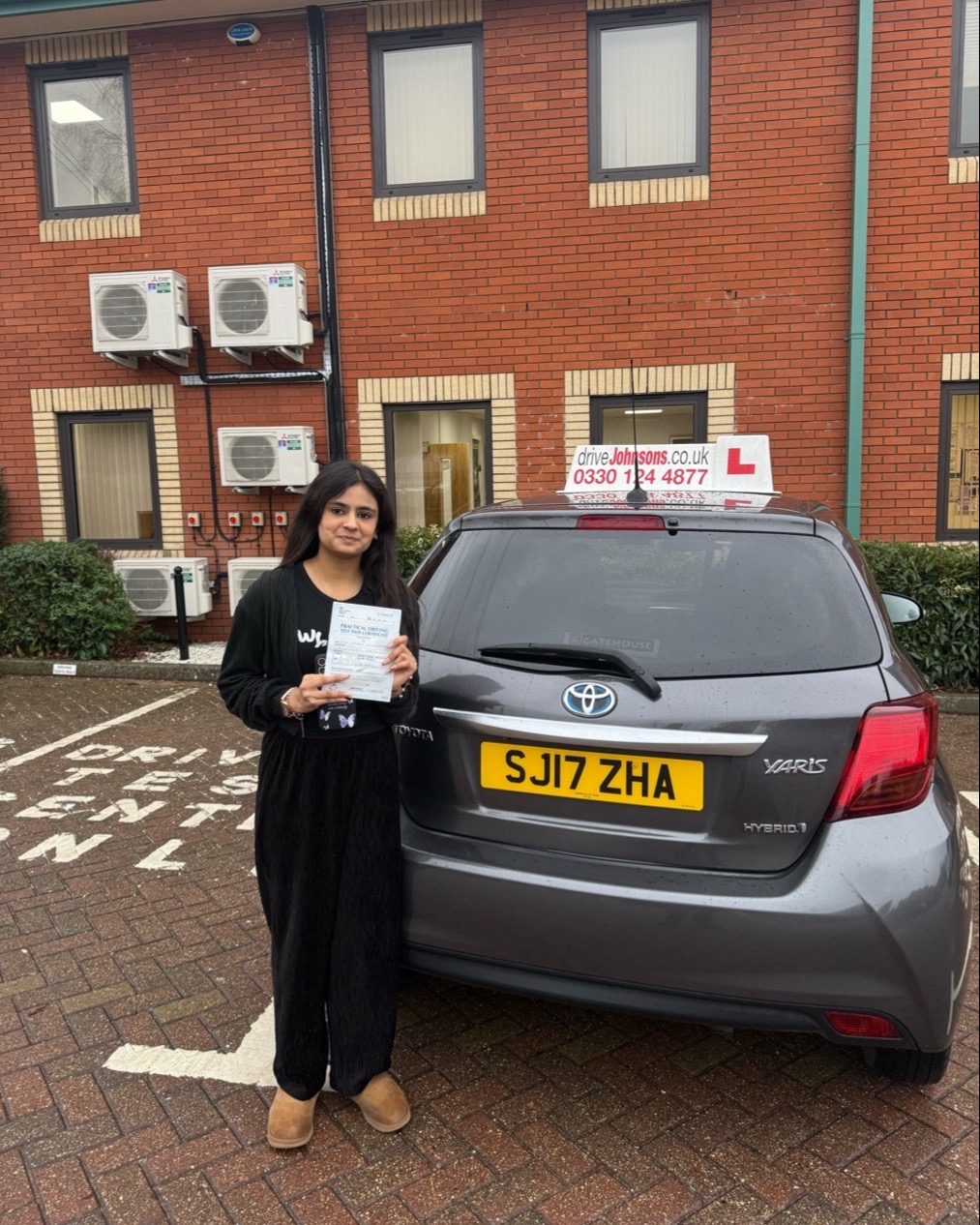 driving test pass photo of Dhwani Patel