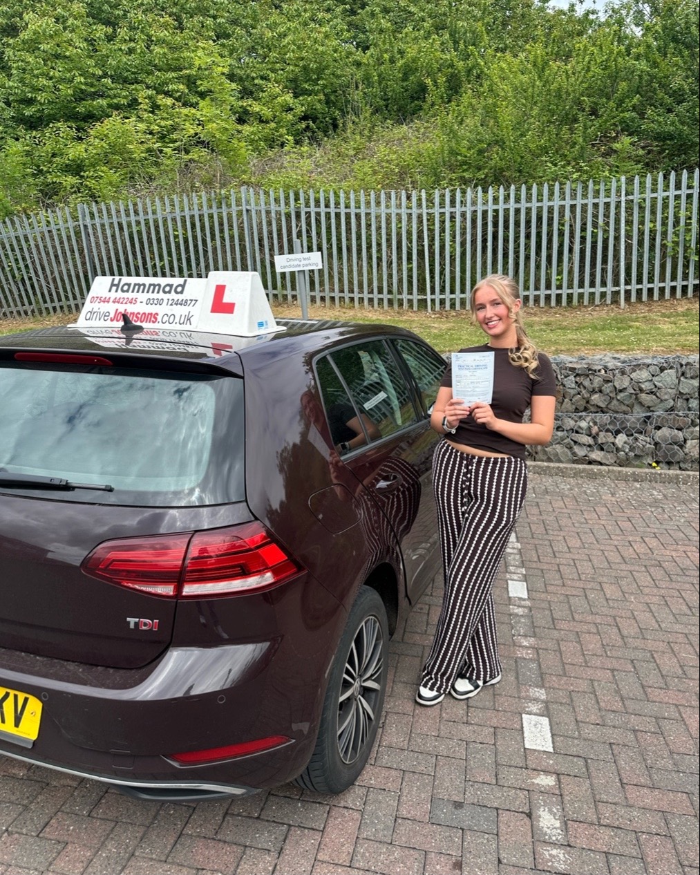driving test pass photo of Evie