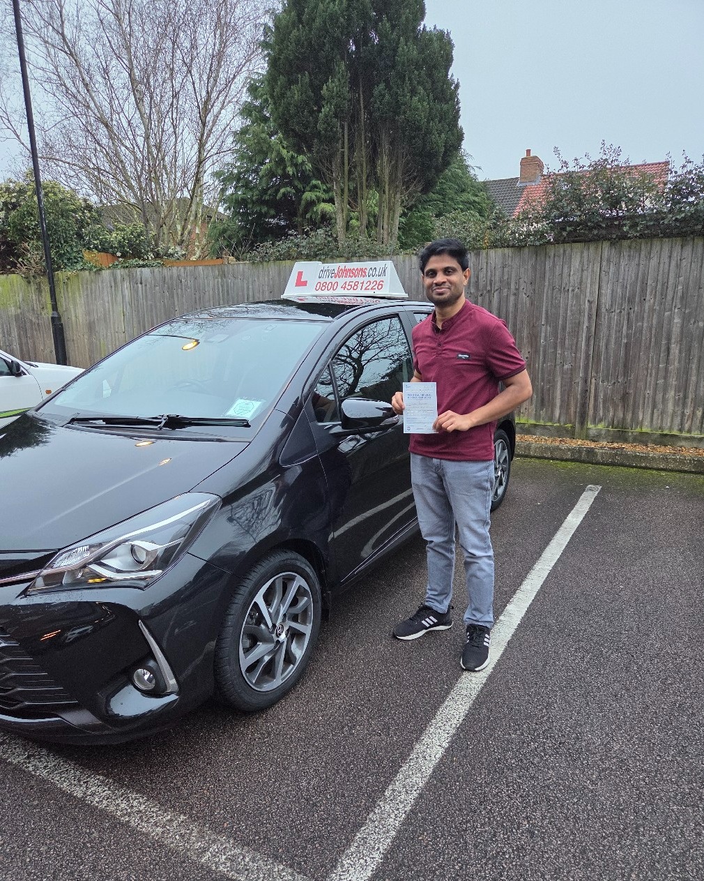 driving test pass photo of Lijo Kuriakose