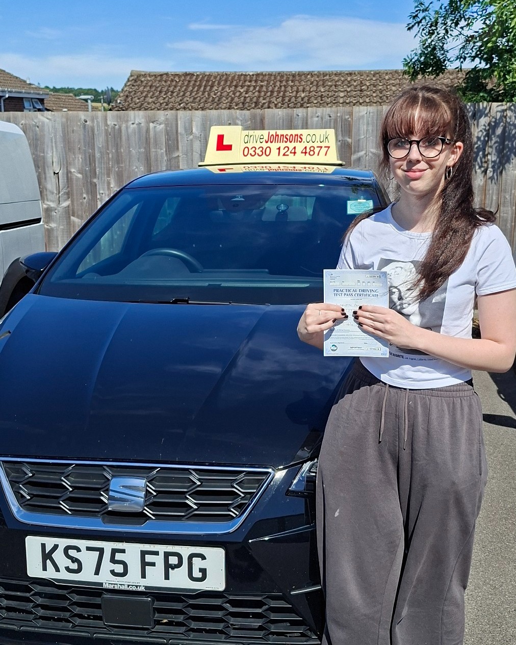 driving test pass photo of Charlotte Morley