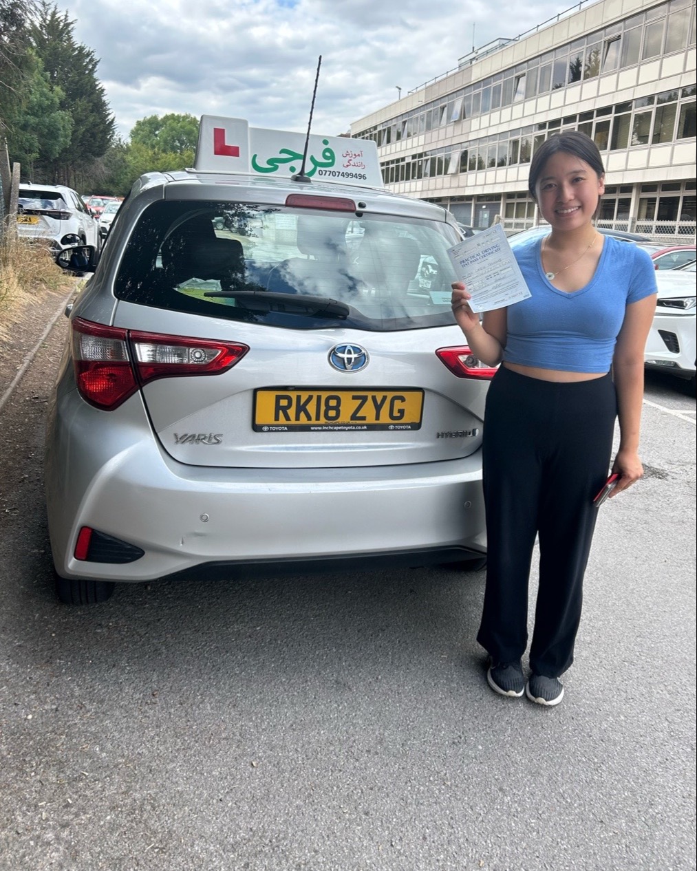 cassie Truong driving test pass photo of cassie Truong