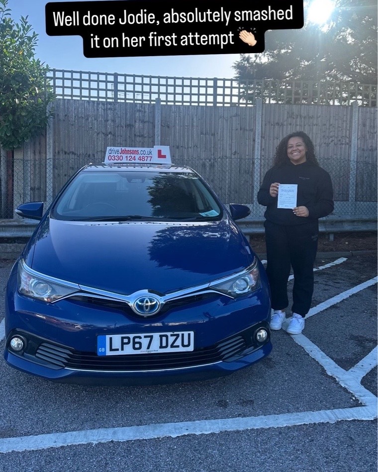 Jodie Straker driving test pass photo of Jodie Straker