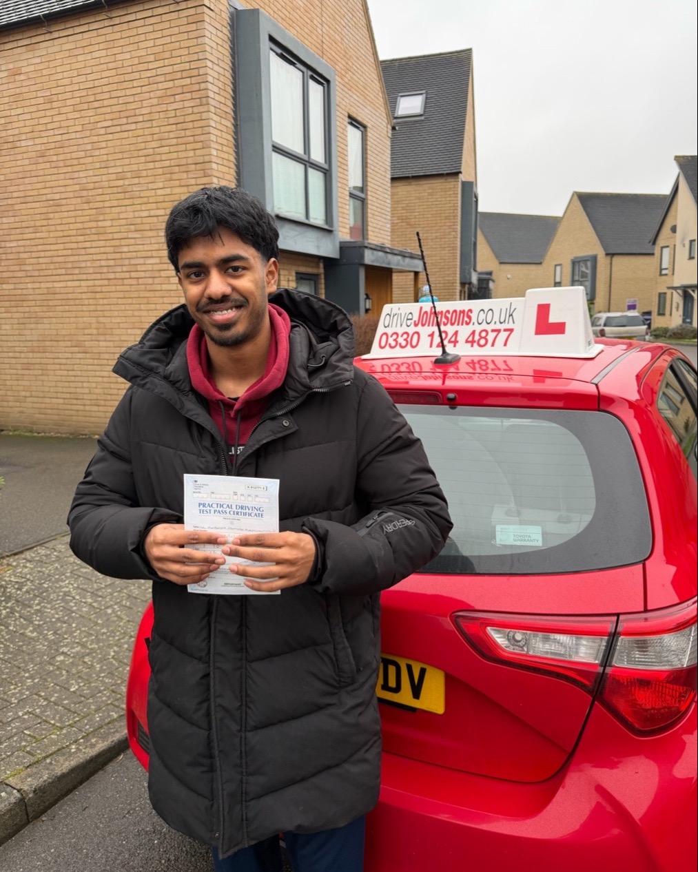 driving test pass photo of Mohnish Srinivas Manivannan