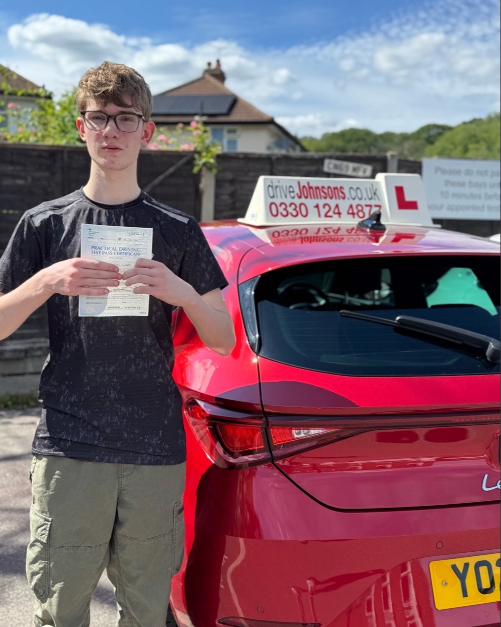 driving test pass photo of Oliver Sears