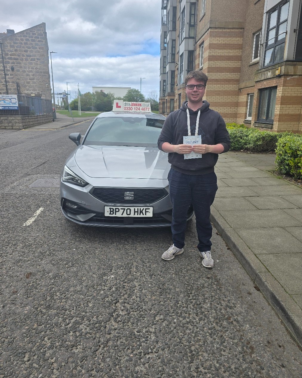 driving test pass photo of Cai McEwan