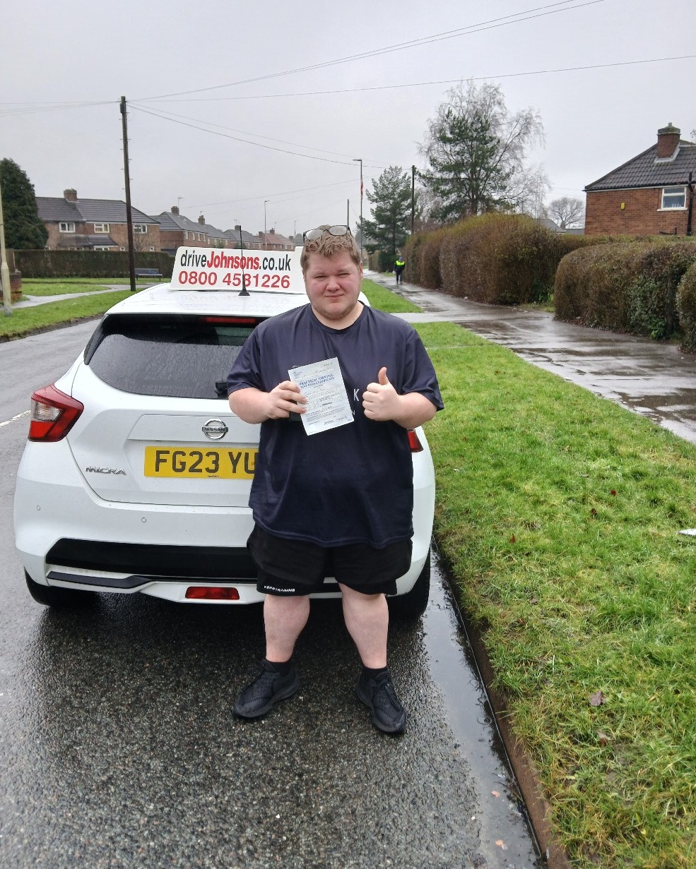 driving test pass photo of Charlie Tripp