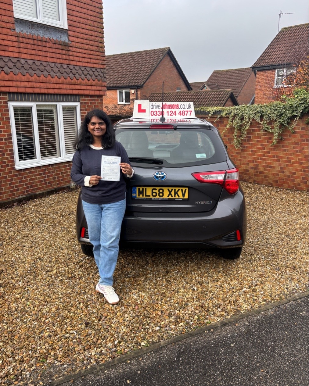 driving test pass photo of Philomina Mathew