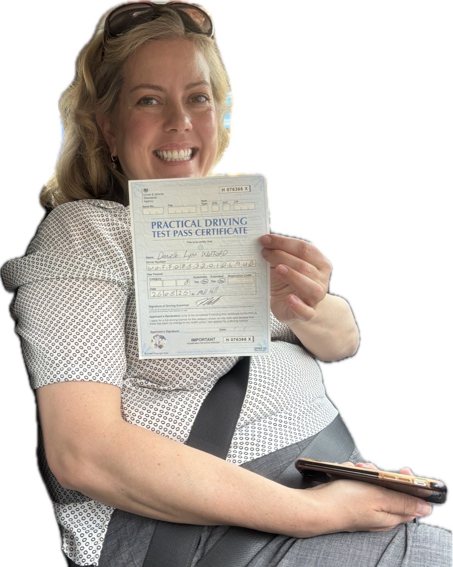 Danielle Wofford driving test pass photo of Danielle Wofford