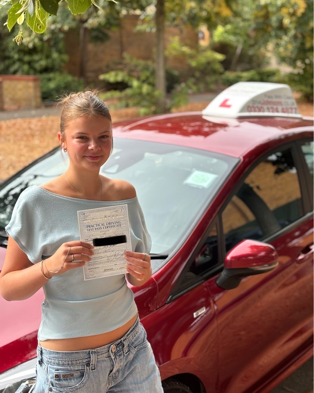 driving test pass photo of Sophie King