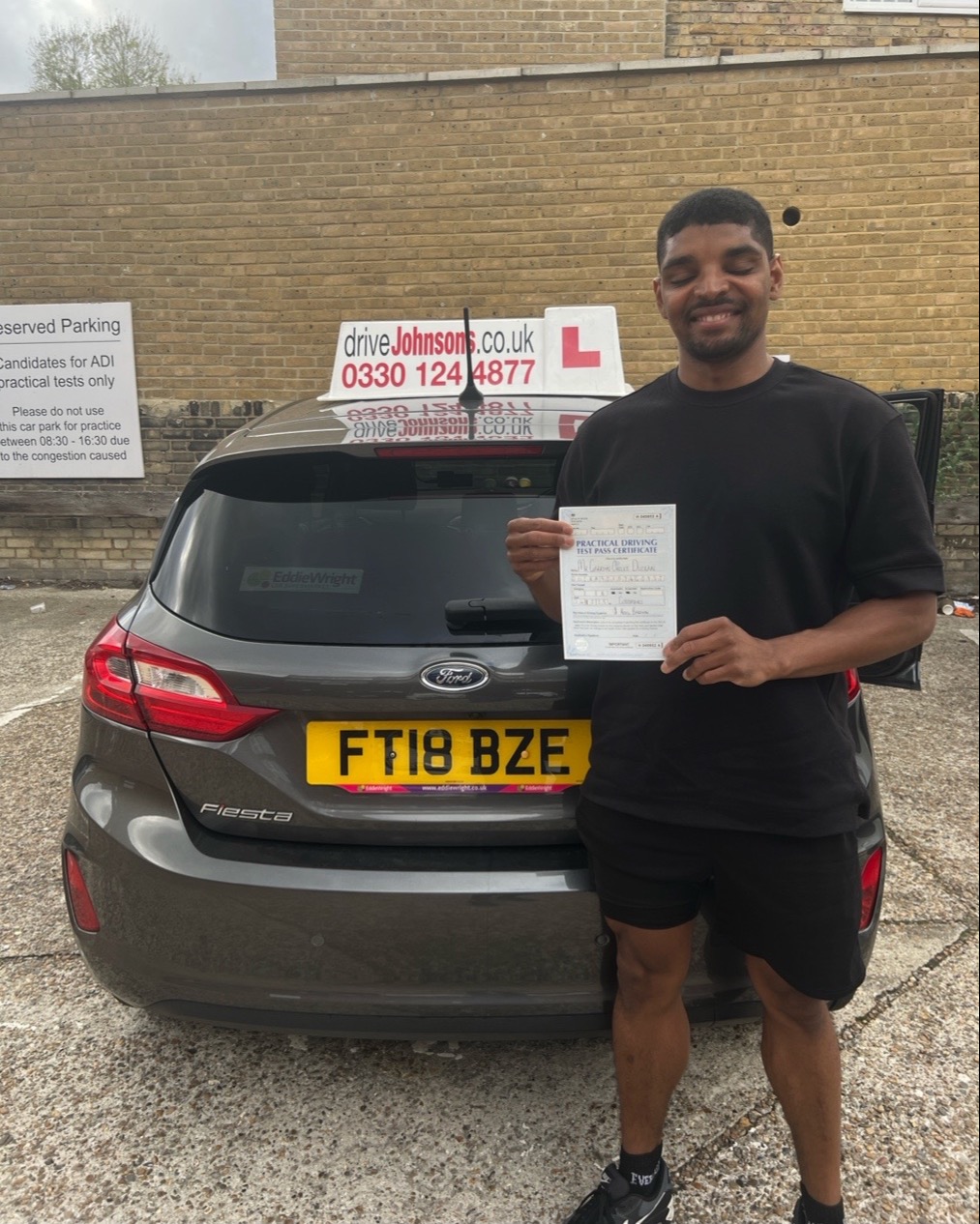 Garrohn DuCran driving test pass photo of Garrohn DuCran