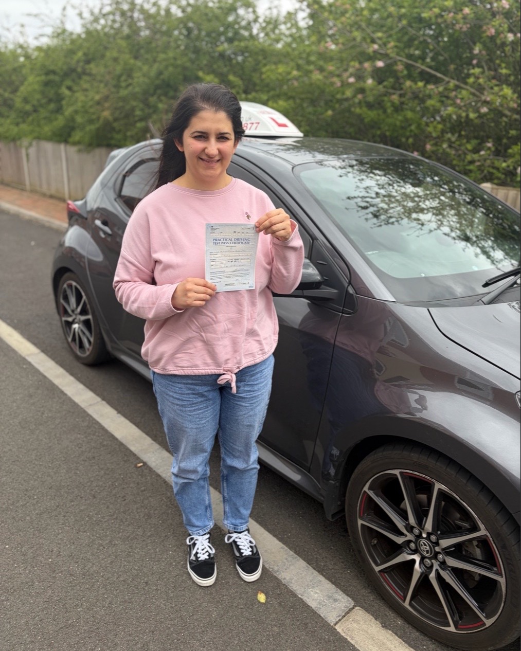 driving test pass photo of Antonela Baloshi