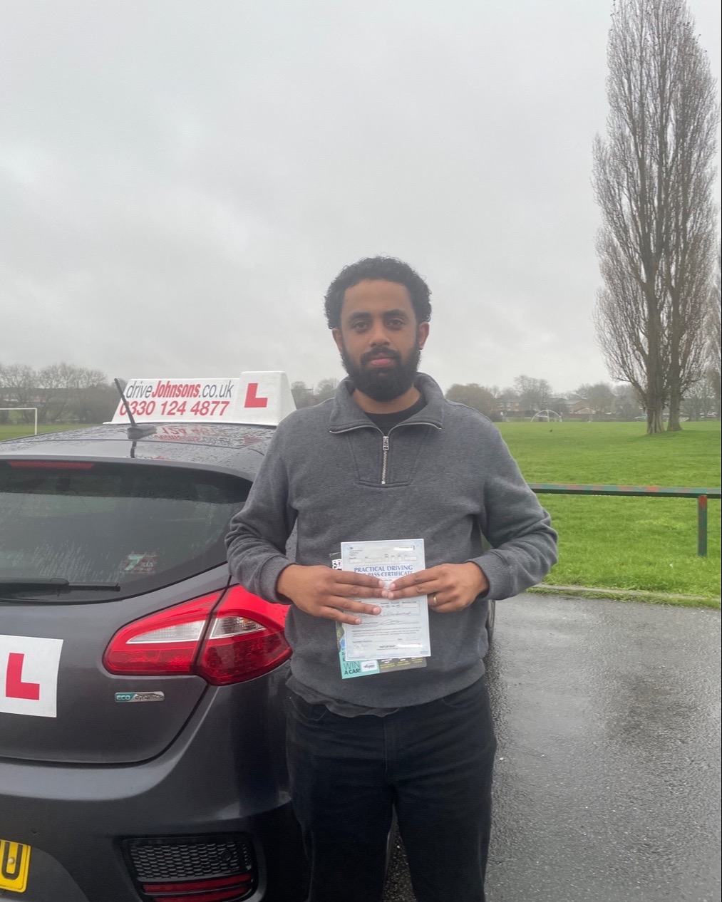 driving test pass photo of gebral kiros