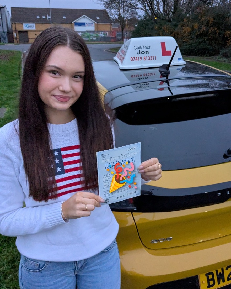 driving test pass photo of Arabella