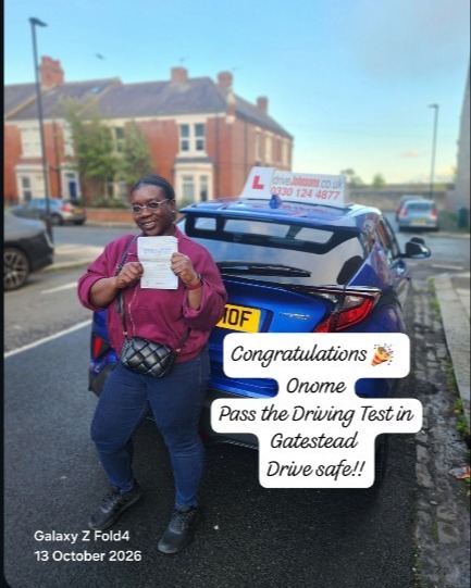 driving test pass photo of Onome Idogun
