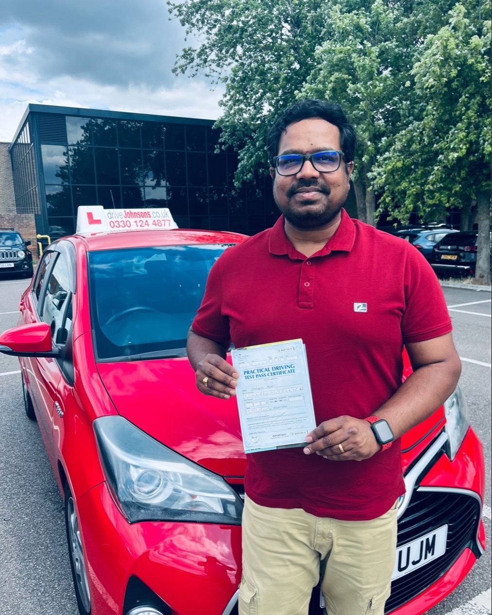Srikanth Mekam driving test pass photo of Srikanth Mekam